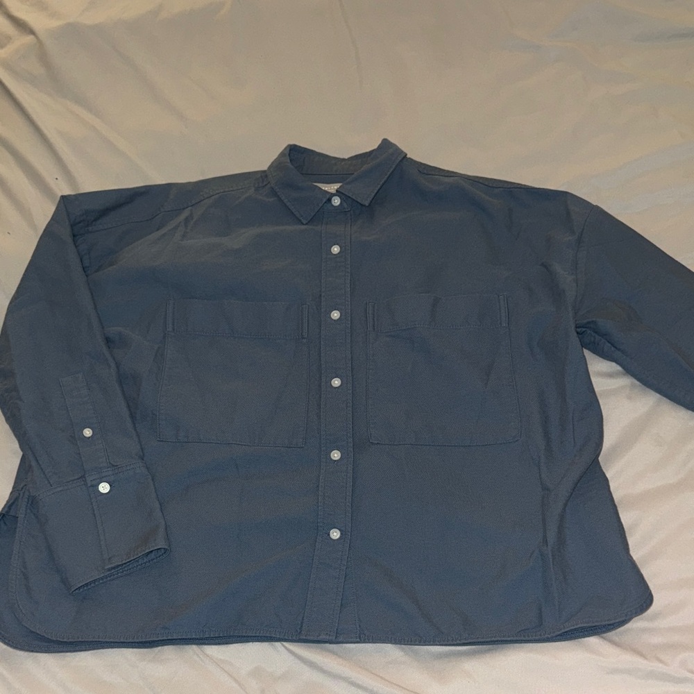Everlane women’s Dark Blue Casual Button-Down Shirt